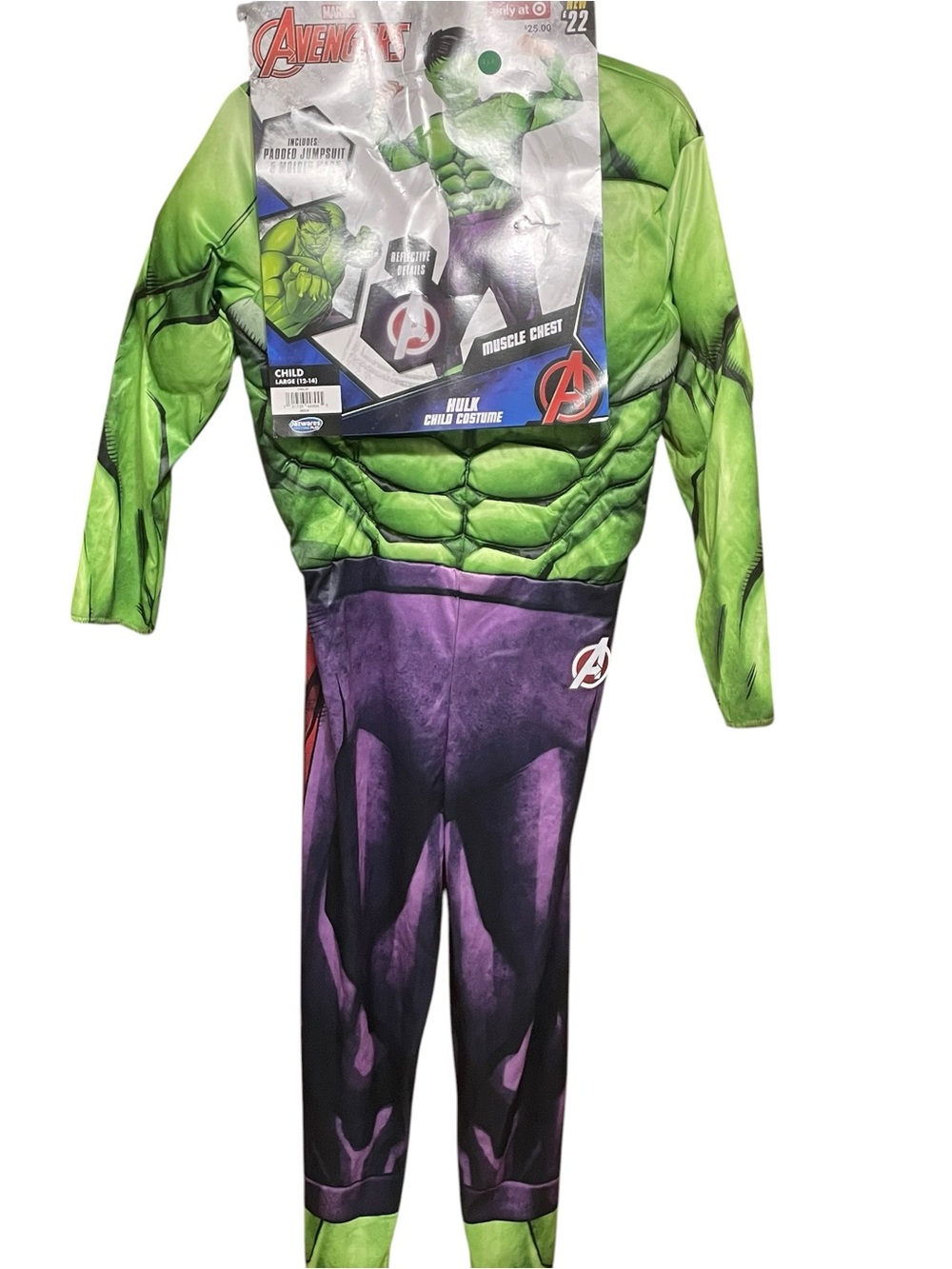 Marvel Hulk Muscle Chest Jumpsuit - Green & Purple